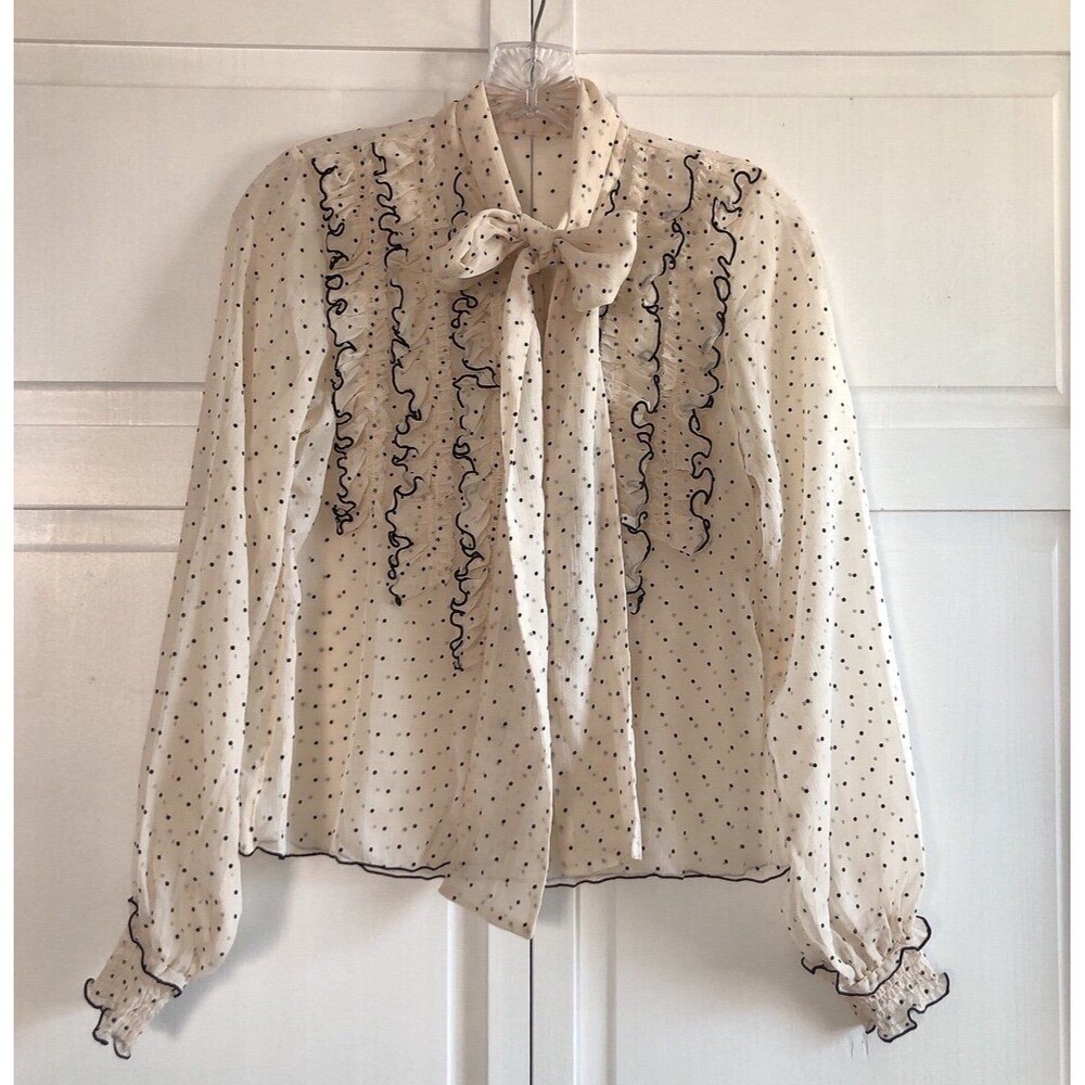Polka Dot Sheer Blouse - Picture 2 of 4